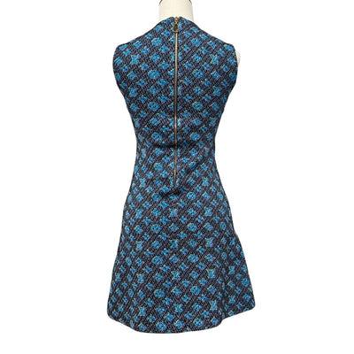 ルイヴィトン LOUIS VUITTON モノグラム ワンピース シルク ブルー系 ノースリーブ