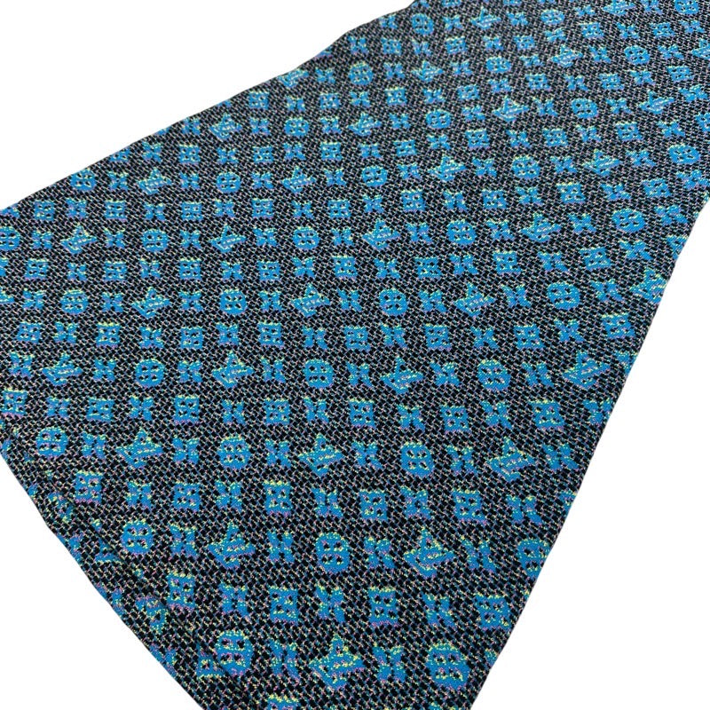 ルイヴィトン LOUIS VUITTON モノグラム ワンピース シルク ブルー系 ノースリーブ