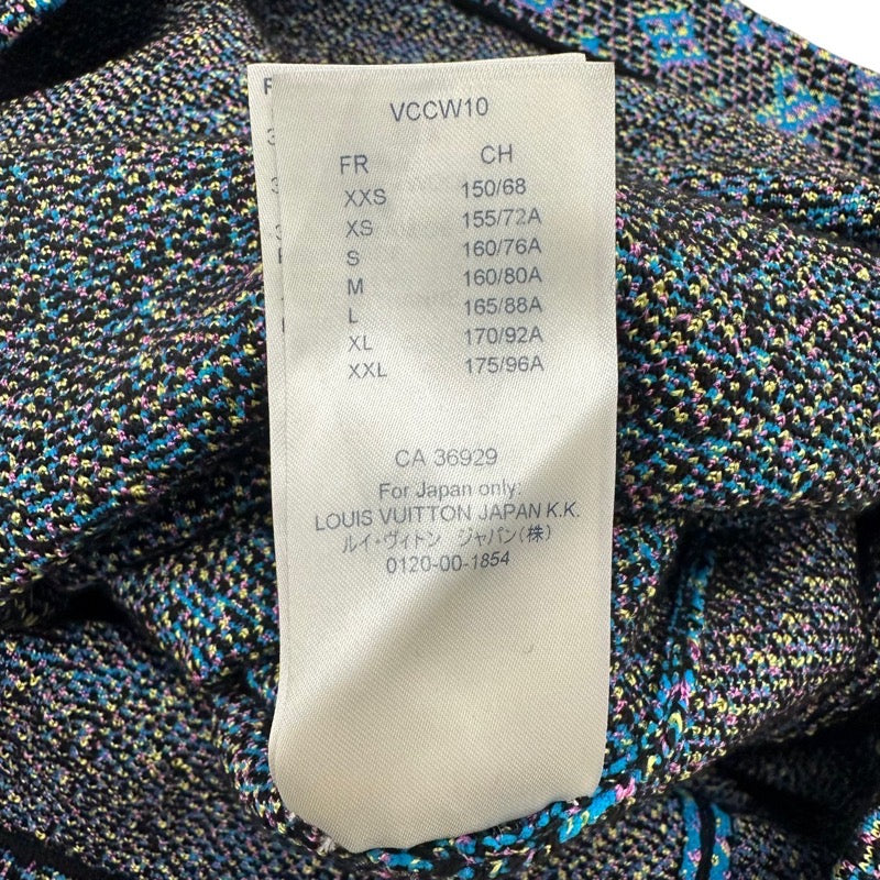 ルイヴィトン LOUIS VUITTON モノグラム ワンピース シルク ブルー系 ノースリーブ