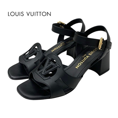ルイヴィトン LOUIS VUITTON イソラライン サンダル 靴 シューズ レザー ブラック 黒 ストラップ ロゴ