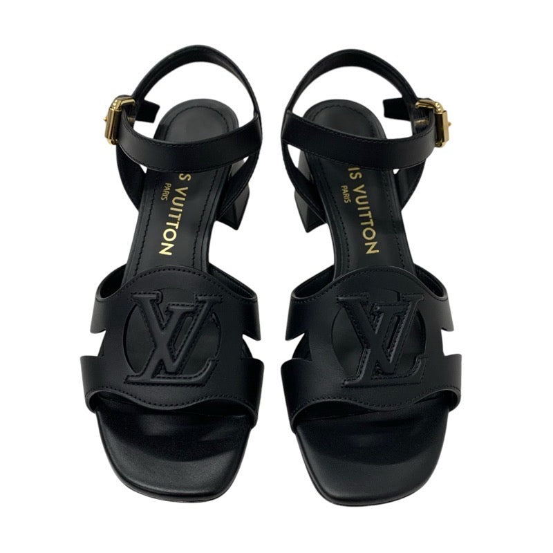 ルイヴィトン LOUIS VUITTON イソラライン サンダル 靴 シューズ レザー ブラック 黒 ストラップ ロゴ
