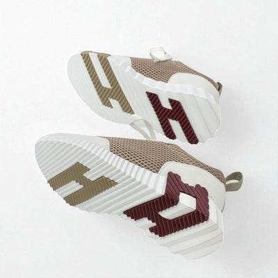 エルメス HERMES バウンシング スニーカー 靴 シューズ ファブリック スエード ベージュ ホワイト 未使用