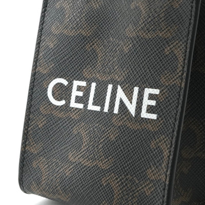 セリーヌ CELINE チャーム ブラウン ゴールド トリオンフキャンバス ロゴ マイクロ バーティカル カバ