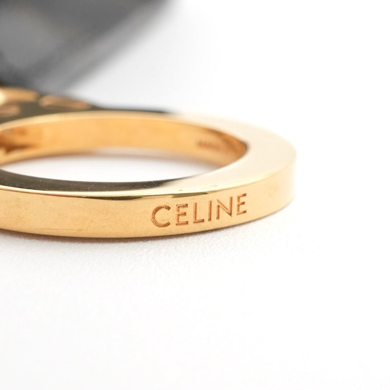 セリーヌ CELINE チャーム ブラウン ゴールド トリオンフキャンバス ロゴ マイクロ バーティカル カバ