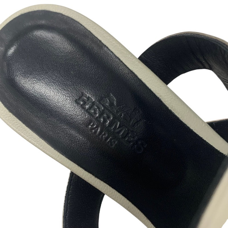 エルメス HERMES フィガリ サンダル 靴 シューズ レザー アイボリー ウェッジソール シェーヌダンクル