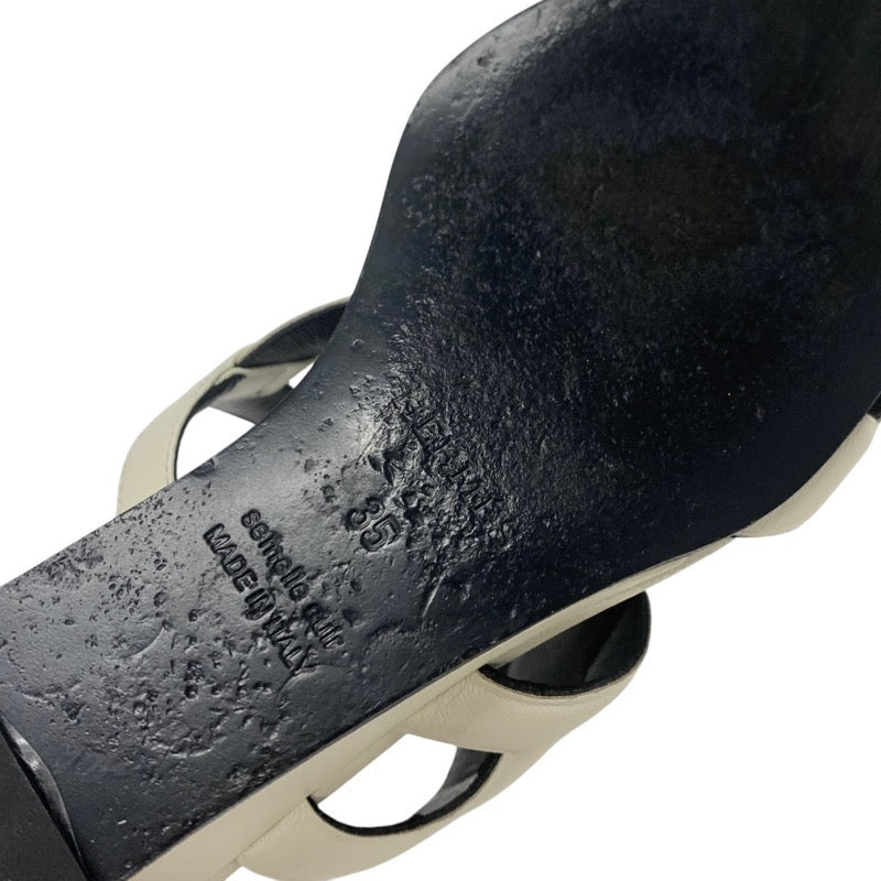 エルメス HERMES フィガリ サンダル 靴 シューズ レザー アイボリー ウェッジソール シェーヌダンクル