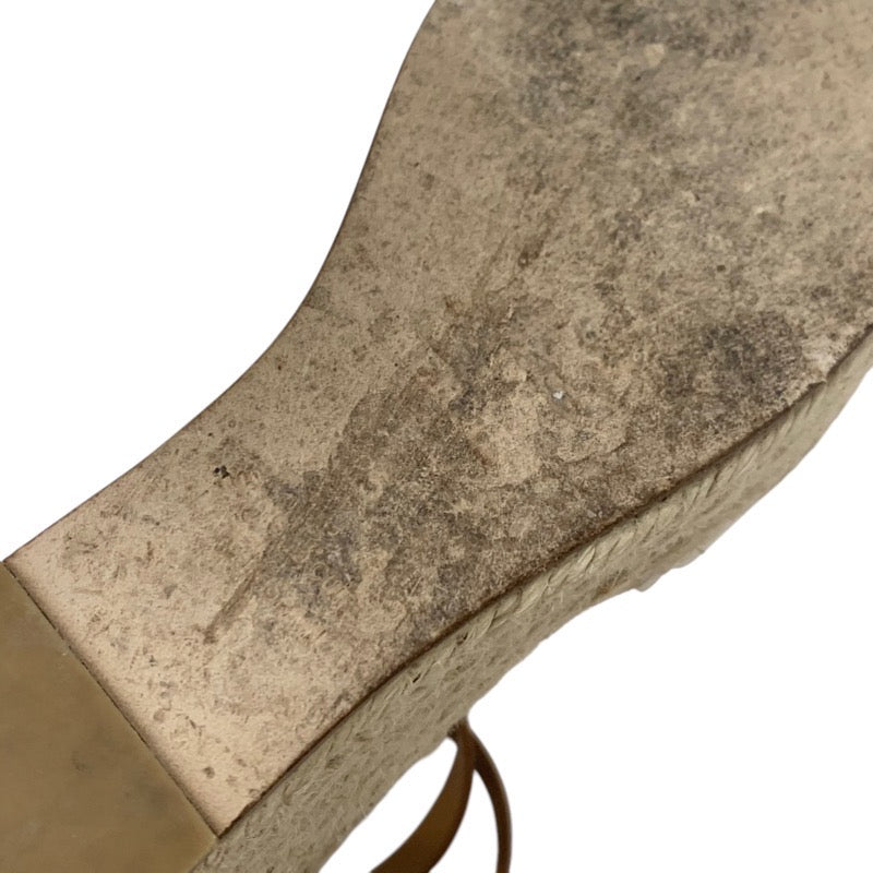 エルメス HERMES ティポリ サンダル 靴 シューズ レザー ホワイト ブラック ケリー金具 ウェッジソール