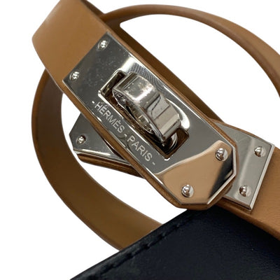 エルメス HERMES ティポリ サンダル 靴 シューズ レザー ホワイト ブラック ケリー金具 ウェッジソール