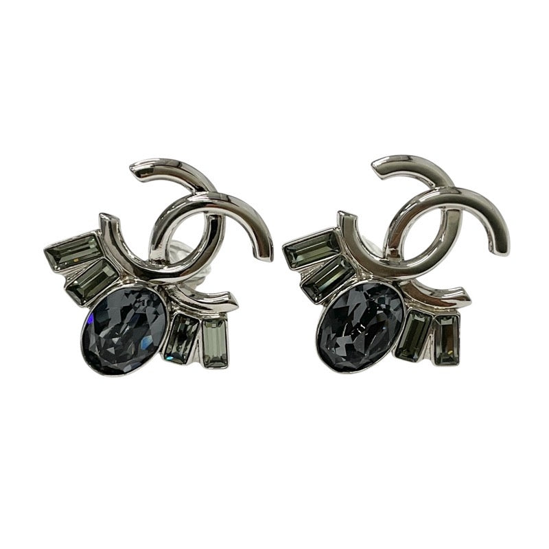 Chanel Earrings Silver Coco Mark Bijoux