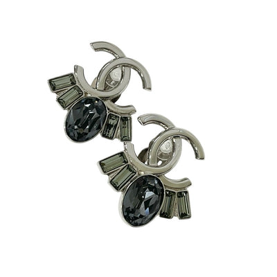 Chanel Earrings Silver Coco Mark Bijoux