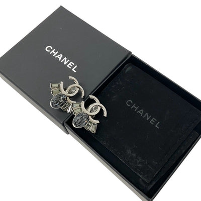 Chanel Earrings Silver Coco Mark Bijoux