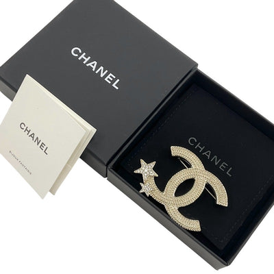 シャネル CHANEL ブローチ コサージュ ゴールド ココマーク スター ラインストーン