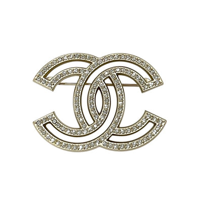 Chanel CHANEL Brooch Corsage Gold Coco Mark Rhinestone