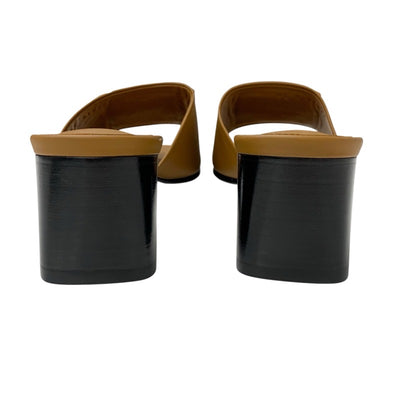 エルメス HERMES ドリーミー サンダル 靴 シューズ レザー ブラウン シルバー 未使用 コリエドシアン ミュール スタッズ