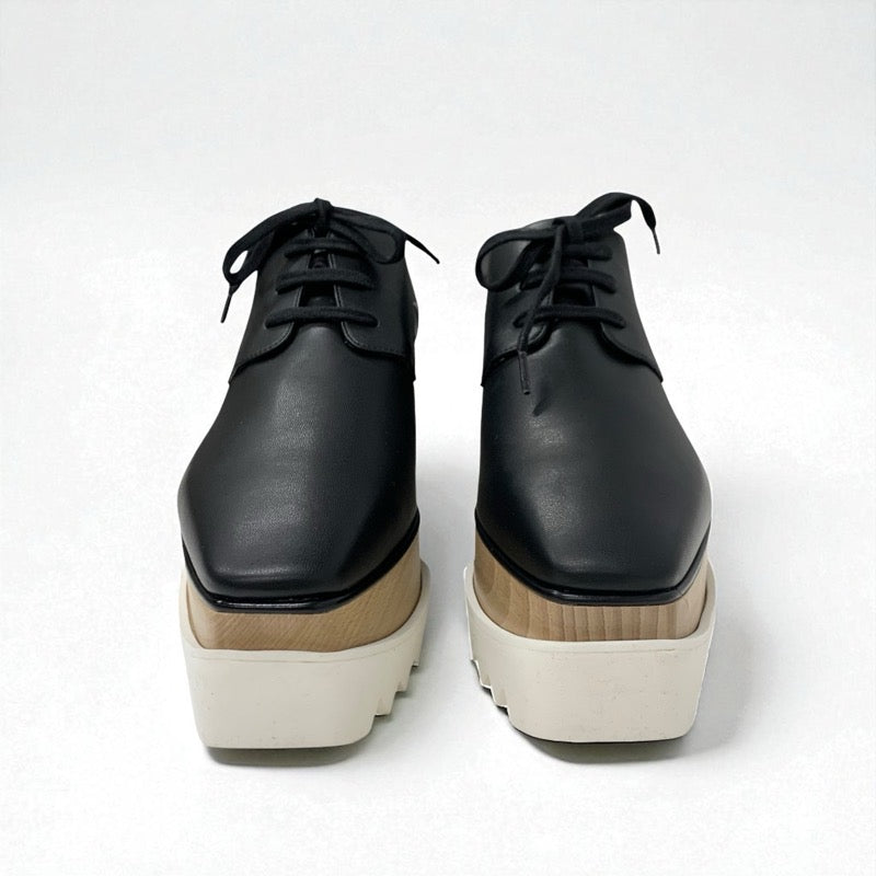 ステラマッカートニー STELLA McCARTNEY エリス スニーカー 靴 シューズ フェイクレザー ブラック 厚底シューズ プラットフォーム レースアップ
