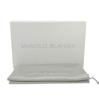 マノロブラニク MANOLO BLAHNIK サンダル 靴 シューズ サテン ベージュ マルチカラー ビジュー ミュール