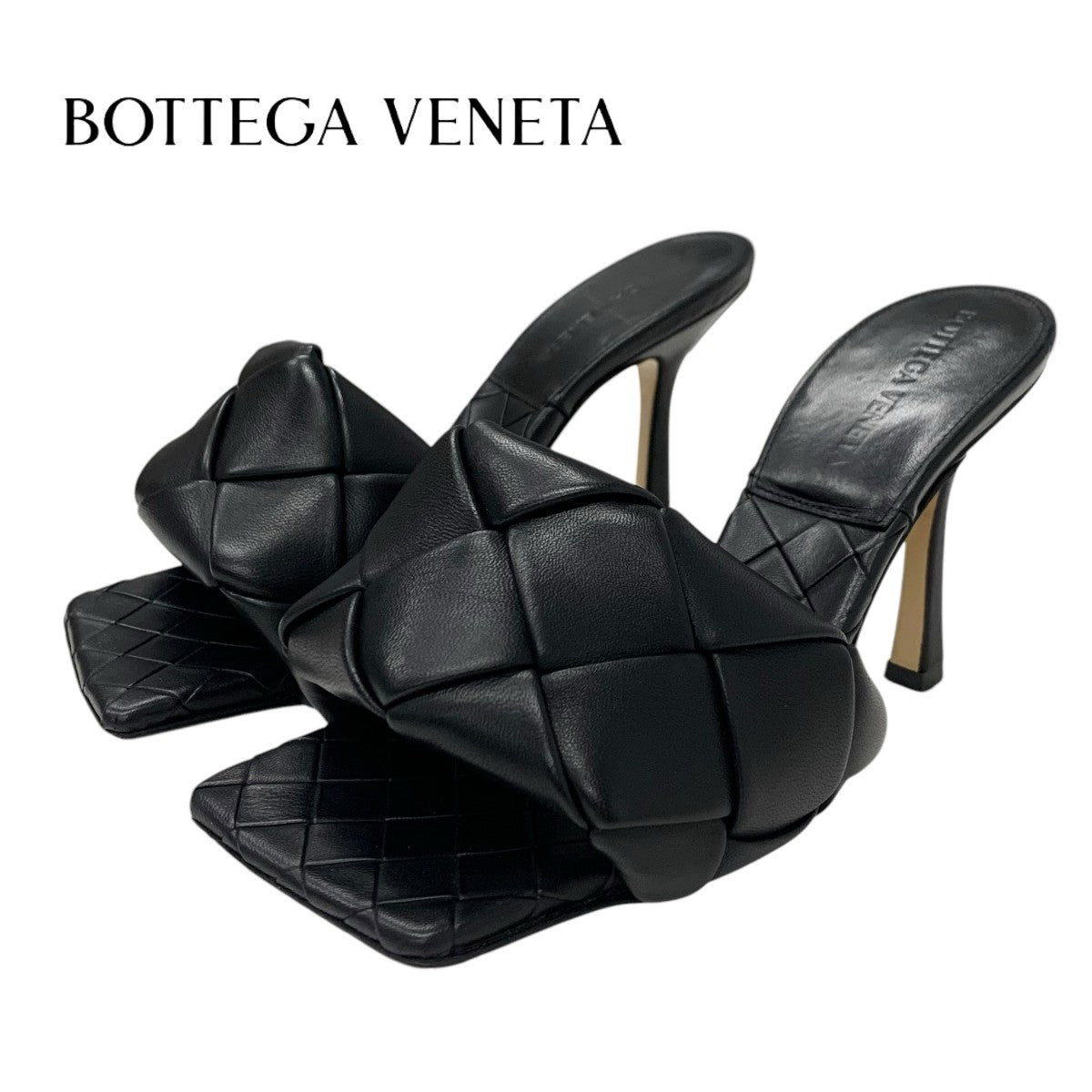 ボッテガヴェネタ BOTTEGAVENETA リド サンダル 靴 シューズ レザー ブラック 黒 イントレチャート ミュール