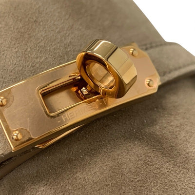 エルメス HERMES ゲーム スニーカー 靴 シューズ スエード ベージュ ピンクゴールド ケリー金具 スリッポン