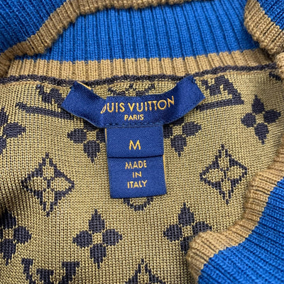 LOUIS VUITTON Monogram Tops Brown Blue Knit 20AW High Neck