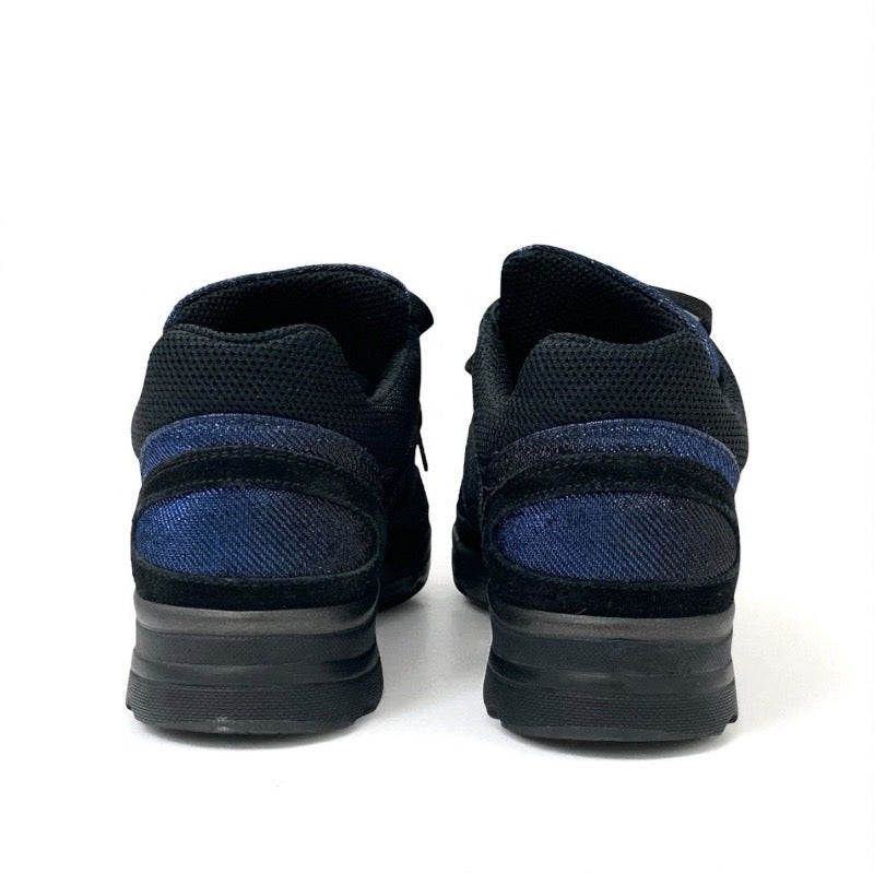 シャネル CHANEL スニーカー 靴 シューズ ファブリック ブラック ブルー 黒 ココマーク メタリック