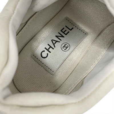 シャネル CHANEL スニーカー 靴 シューズ レザー ファブリック ホワイト 白 ココマーク