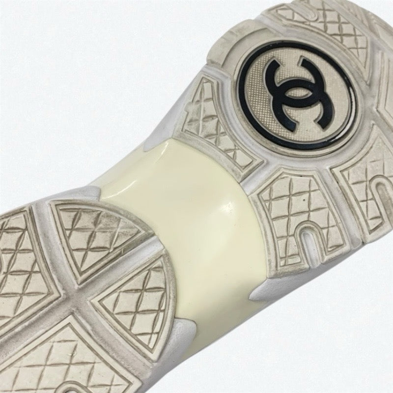 シャネル CHANEL スニーカー 靴 シューズ レザー ファブリック ホワイト 白 ココマーク