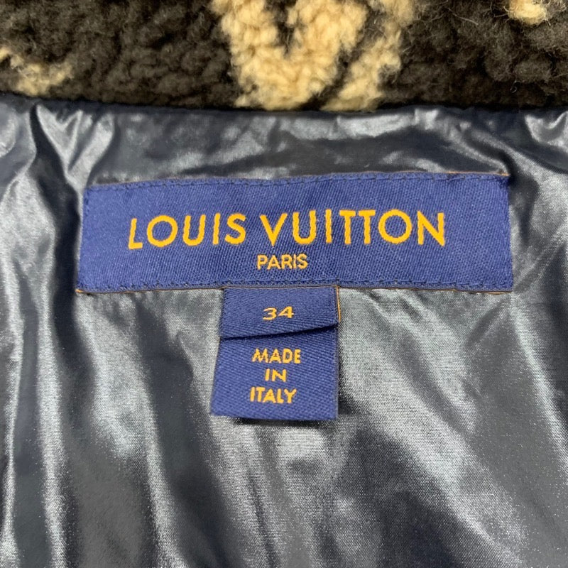 Louis Vuitton LOUIS VUITTON outerwear black white glossy sleeveless puffa jacket monogram down vest