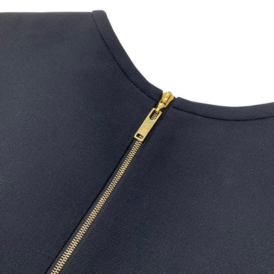 ルイヴィトン LOUIS VUITTON ワンピース ウール ブラック 黒 ゴールド ロゴ モノグラムフラワー