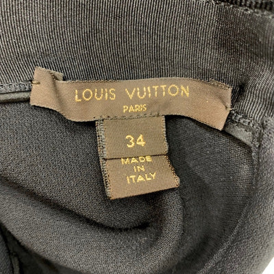ルイヴィトン LOUIS VUITTON ワンピース ウール ブラック 黒 ゴールド ロゴ モノグラムフラワー