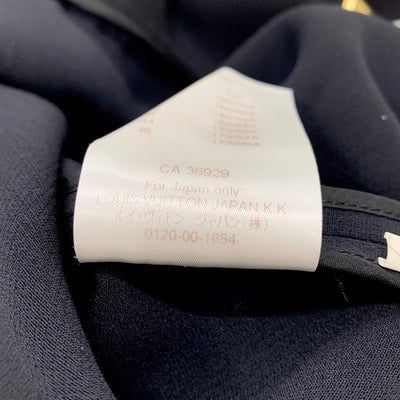ルイヴィトン LOUIS VUITTON ワンピース ウール ブラック 黒 ゴールド ロゴ モノグラムフラワー