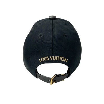 ルイヴィトン LOUIS VUITTON アイコニック モノグラム キャップ 帽子 コットン ブラック 黒 ゴールド