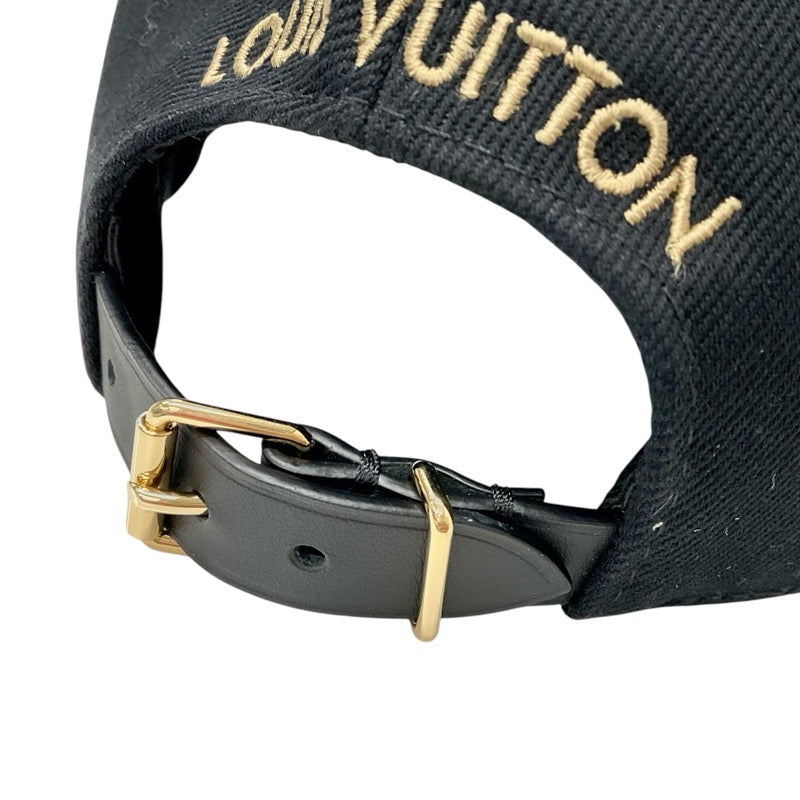 ルイヴィトン LOUIS VUITTON アイコニック モノグラム キャップ 帽子 コットン ブラック 黒 ゴールド