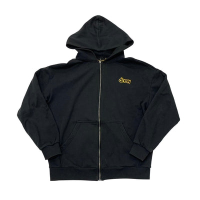 ドリューハウス drew house トップス コットン ブラック イエロー パーカー ジップパーカー ロゴ メンズ