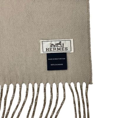 Hermes Rect Verso muffler, cashmere, beige, brown, stole, logo, reversible