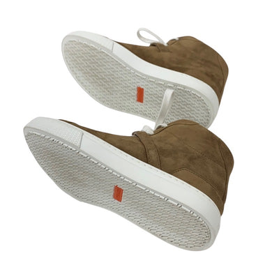 Hermes Daydream sneakers, shoes, suede, sheepskin, brown, silver, high-cut sneakers, Kelly hardware