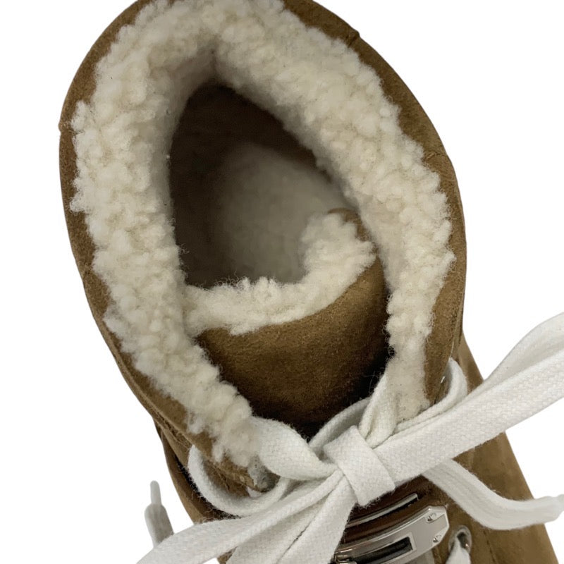 Hermes Daydream sneakers, shoes, suede, sheepskin, brown, silver, high-cut sneakers, Kelly hardware