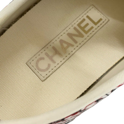 シャネル CHANEL スニーカー 靴 シューズ ファブリック ブラック レッド ホワイト ココマーク エスパドリーユ