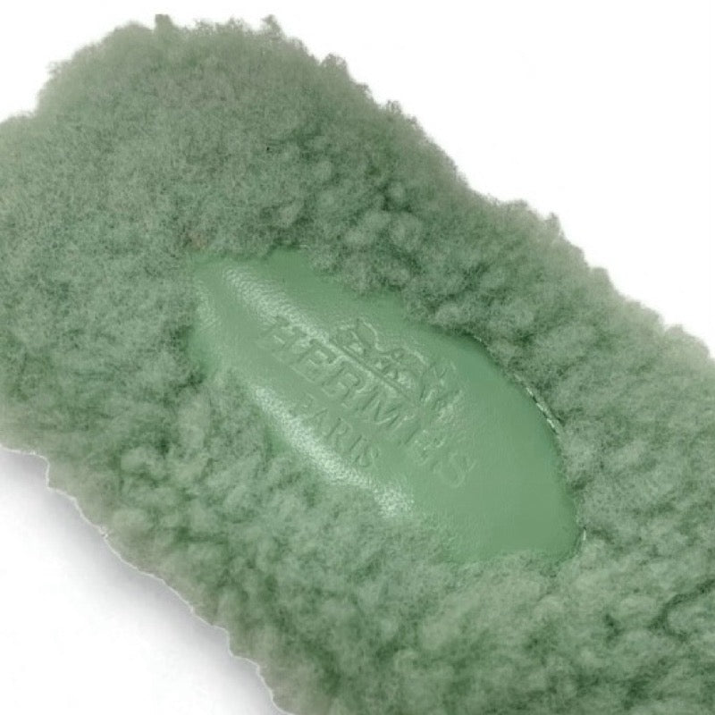 エルメス HERMES オラン サンダル 靴 シューズ ムートン グリーン フラット ミュール ボア