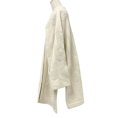 Hermes HERMES Outerwear Wool Off-White Nadege Knit Coat