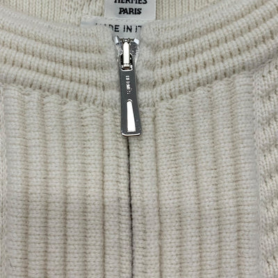 Hermes HERMES Outerwear Wool Off-White Nadege Knit Coat