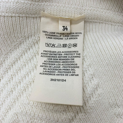 Hermes HERMES Outerwear Wool Off-White Nadege Knit Coat