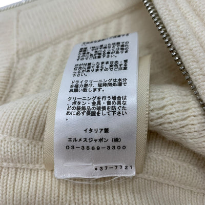 Hermes HERMES Outerwear Wool Off-White Nadege Knit Coat