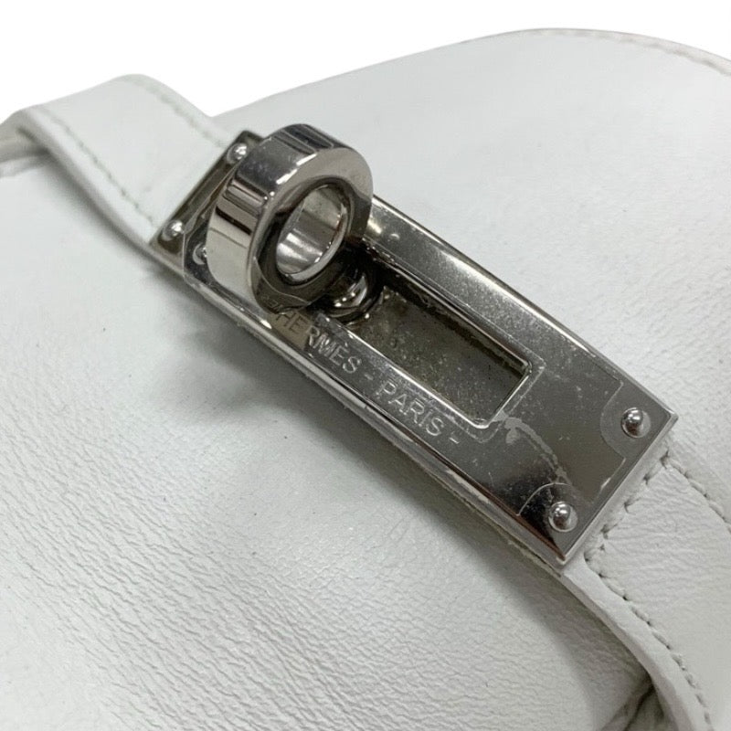 エルメス HERMES デスタン ローファー 革靴 靴 シューズ レザー ホワイト 白 シルバー ケリー金具