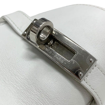 エルメス HERMES デスタン ローファー 革靴 靴 シューズ レザー ホワイト 白 シルバー ケリー金具