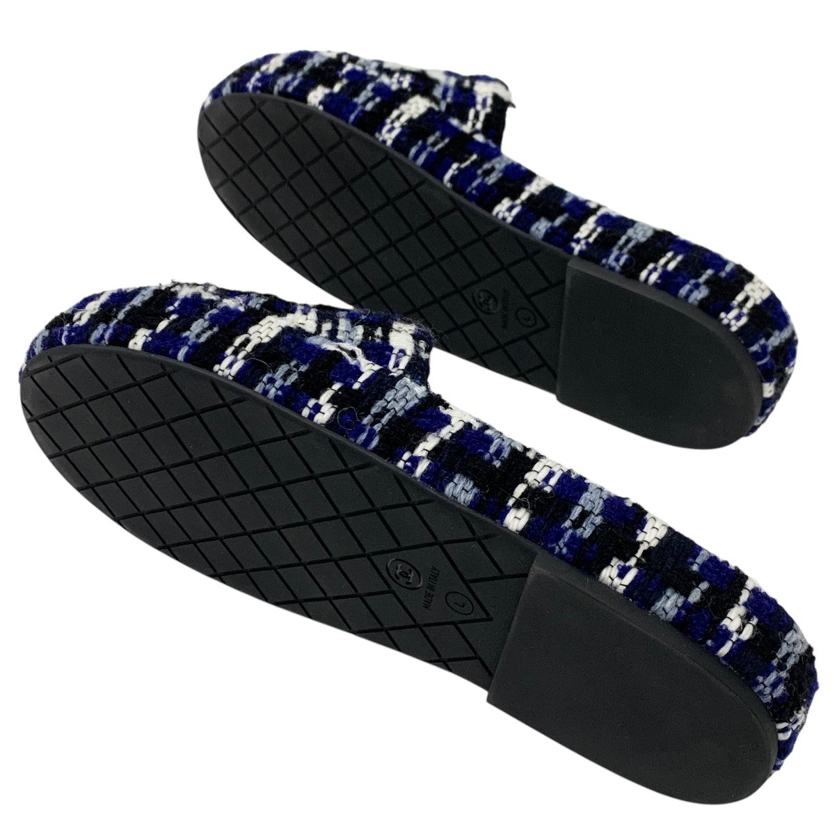 シャネル CHANEL サンダル 靴 シューズ ツイード ブルー系 ホワイト ブラック ココマーク メンズ