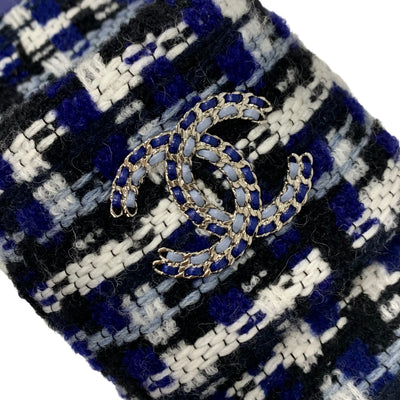 シャネル CHANEL サンダル 靴 シューズ ツイード ブルー系 ホワイト ブラック ココマーク メンズ