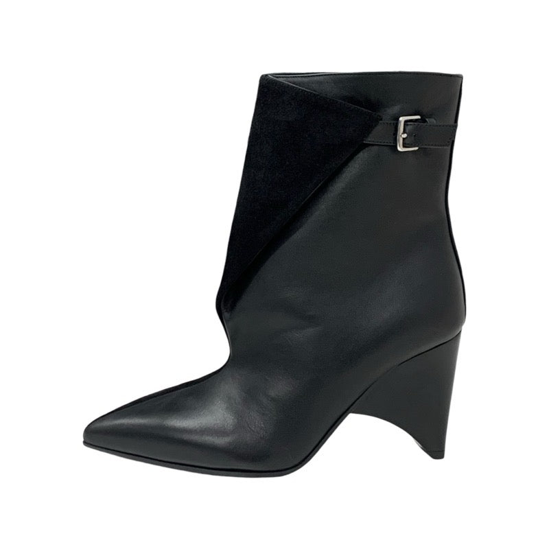 HERMES Hanae boots, short boots, shoes, suede, leather, black