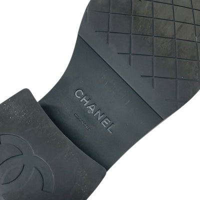 シャネル CHANEL ローファー 革靴 靴 シューズ レザー グレー系 ココマーク 厚底