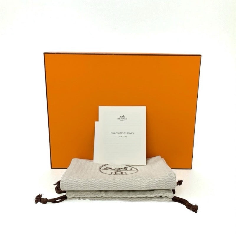 エルメス HERMES オラン サンダル 靴 シューズ ムートン ブルー フラットサンダル ミュール ボア