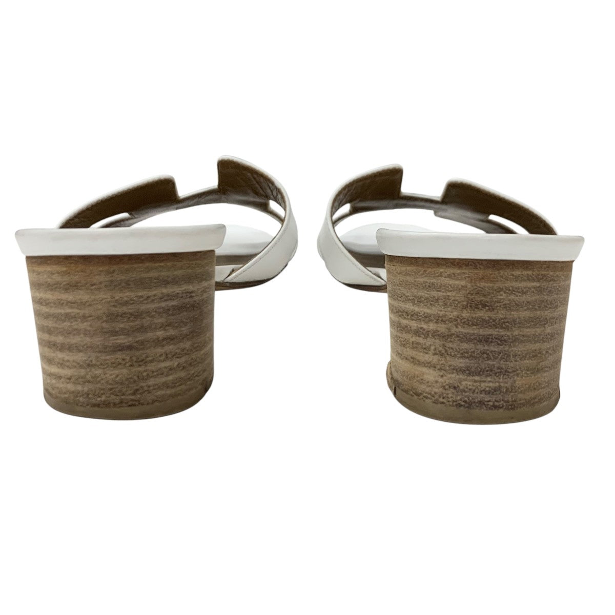 エルメス HERMES オアジス サンダル 靴 シューズ レザー ホワイト 白 ミュール